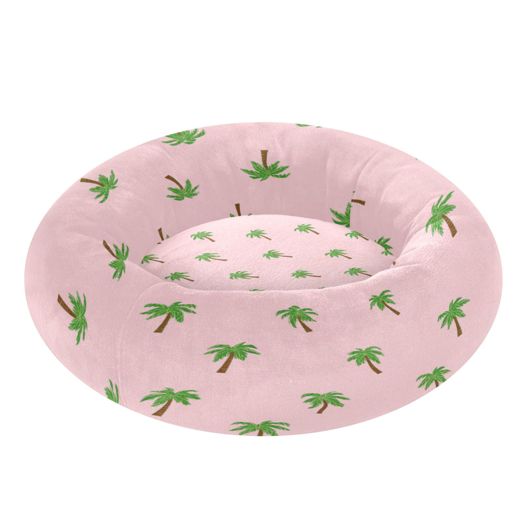 Iauyy Pet Couch Donut Cat Bed for Indoor Cats/Small Dogs Washable & Machine with Non-slip Bottom Calming Cat Furniture, Flat Illustration (M)