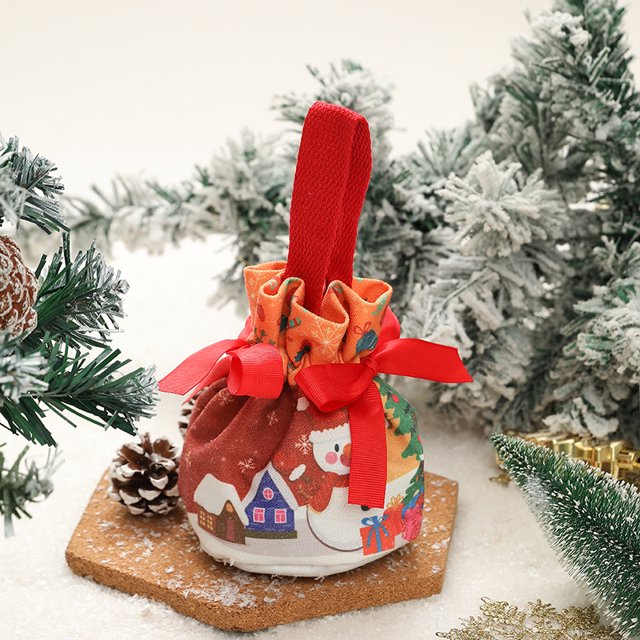Bolsa de manzana de Navidad Caja de manzana de Nochebuena Bolsa de dulces para niños Envase de fruta de Navidad Bolsa de regalo de Navidad Bolso de mano