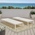 thumbnail image 3 of Outdoor Chaise Lounge Set of 2 with 5 Adjustable Position & Mesh Seat, Aluminum Patio Lounge Chair with Wheels for Outdoor Backyard Poolside, White, 3 of 9