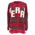 thumbnail image 5 of Women Christmas Sweatshirts Bow Embroidery Cute Plaid Print Casual Blouse Long Sleeve Crewneck Graphic Blouse Sweaters Top, 5 of 6