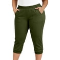 thumbnail image 2 of Maean Women's Plus Size Capri Pants Straight Leg Jogger Elastic Waist Cropped Pant Casual Capris with Pockets, 2 of 7