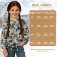 thumbnail image 6 of DISNIMO Camouflage Printed Girls Lace-up Tops Long Sleeve Tee Shirts Casual Loose Pullover Tops Round Neck Blouse Shirts Size 5-12 Years, 6 of 8