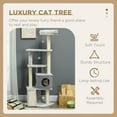 thumbnail image 4 of PawHut 57.5" Cat Tree with Scratching Posts, Bed, House, Toys, Grey, 4 of 10