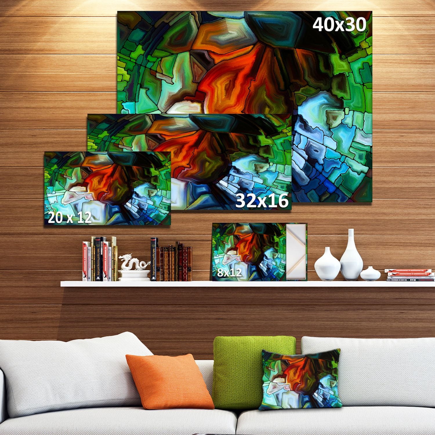 Impression sur toile « conception de vitrail abstrait » Design Art