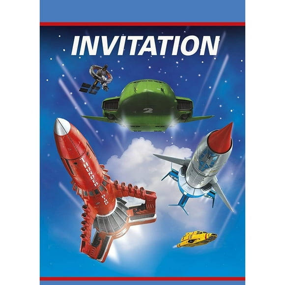 Thunderbirds Paper Invitations (Pack of 8)