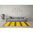thumbnail image 3 of Ahgly Company Machine Washable Indoor Square Abstract Yellow Modern Area Rugs, 8' Square, 3 of 4