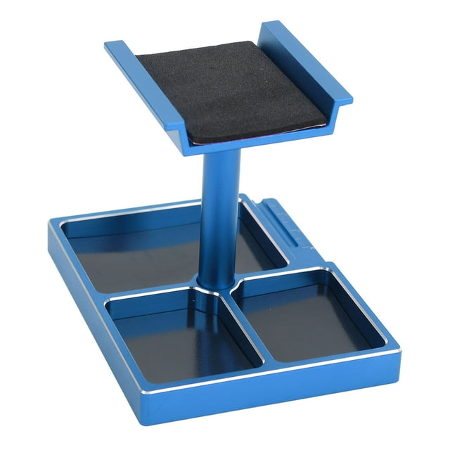 Support de Réparation de Voiture RC, Poste de Travail en Alliage d'Aluminium avec Plaque à Vis, Plateaux à Vis et Design à Trois Compartiments pour Voitures RC 1/18 1/24 SCX24, FCX24, Non Assemblé