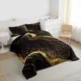 thumbnail image 3 of Homewish Fulid Striped Artistic Bedding Comforter Set,Marble Texture Pattern Twin Comforter Sets,Gold Sequin Print Bedding Set For Men Women,Breathable Home Decor Reversible,2-Piece, 3 of 8