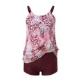 thumbnail image 5 of CAICJ98 Womens Swimsuits Woman V Neck Multicolor Printed Tankini Swimsuit with Halter Top Two Pieces Swim Suit Medium Rised Brief Bathing Suits Pink,M, 5 of 5