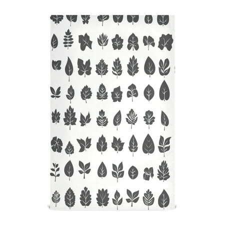 

Minimalist Black Leaves Pattern Decorative Waffle Towel Kitchen Dishcloth 28x18in Multi-Use Tea Towel