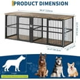 thumbnail image 2 of Litake 87 Inch Extra Large Double Dog Crate Furniture with Divider, Heavy Duty Kennel with 3 Lockable Doors, Wooden Indoor Pet House TV Stand for 2 Small Medium Large Dogs, Black, 2 of 8