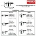thumbnail image 5 of Vinod V-2L Stainless Steel Sandwich Bottom Pressure Cooker, 2-Liter,Silver,Medium, 5 of 7
