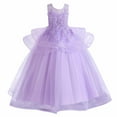thumbnail image 2 of Kiviey Dresses for Girls Sleeveless Embroidery Mesh Dress Gauze Dress Princess Dress Birthday Party Gown Size 7-8, 2 of 9