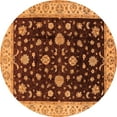 thumbnail image 1 of Ahgly Company Indoor Round Oriental Orange Traditional Area Rugs, 3' Round, 1 of 4