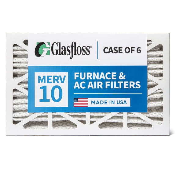 6 Pack of 16x24x4 MERV 10 Pleated 4" Inch Air Filters by Glasfloss. Actual Size: 15-1/2 x 23-1/2 x 3-3/4