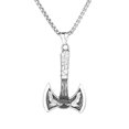 thumbnail image 6 of Nordic Viking Warrior Odin Axe Raven 14K White Gold Necklace Men's Fashion Hip Hop Charm Amulet Pendant  Vintage Jewelry Gift, 6 of 7
