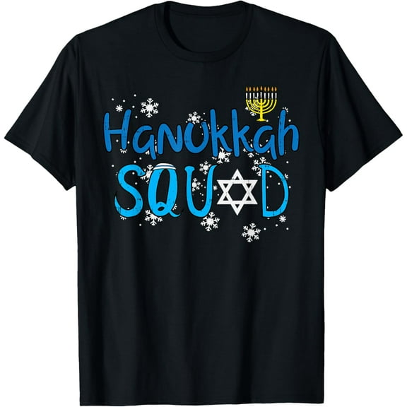 Hanukkah Squad Chanukah Matching Jewish Crew Men Women Kids T-ShirtMen and women, White Black T-shirt, size: Extra large S-4XL