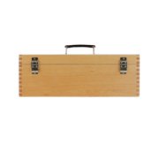 Artist's Loft Solid Beechwood Art Supply Storage Box - Adjustable Organizer with Removable Tray - Natural - 16 x 7.8 - 1-Pack