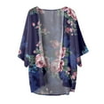 thumbnail image 4 of Summer Saving Clearance AXXD Womens Cover Ups for Swimwear Kimono Cover up Summer Floral Print Puff Sleeve Loose Trendy Tops, 4 of 4
