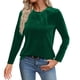 thumbnail image 2 of Ounisa Long Sleeve Shirts for Women Casual Fashion Loose Fit Womens Tops Crewneck Basic Pullover Tunics, 2 of 9