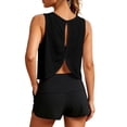 thumbnail image 3 of TGPMGRZ Open Back Workout Tops for Women Athletic Backless Tank Tops Sleeveless Running T Shirts Yoga Going Out Gym Clothes Black Size M, 3 of 8