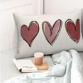 thumbnail image 2 of Valentines Day Pillow Covers 12x20 Set of 2, Red Love Heart Valentines Decorations Throw Pillows Lumbar Anniversary Decor Pillowcase Linen Valentines Outdoor Cushion Case for Sofa Home, 2 of 6