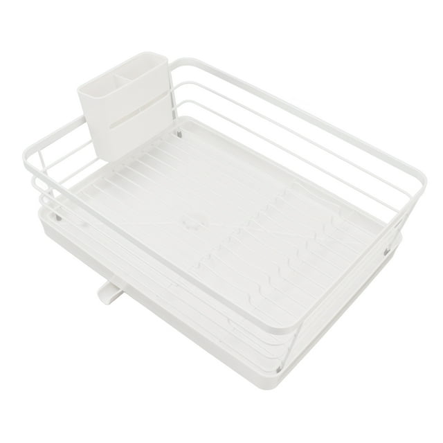 Escurreplatos Con Bandeja De Drenaje, Salida De Agua Giratoria, Organizador De Utensilios De 2 Niveles, Fácil Instalación Para Encima Del Fregadero O En El Mostrador