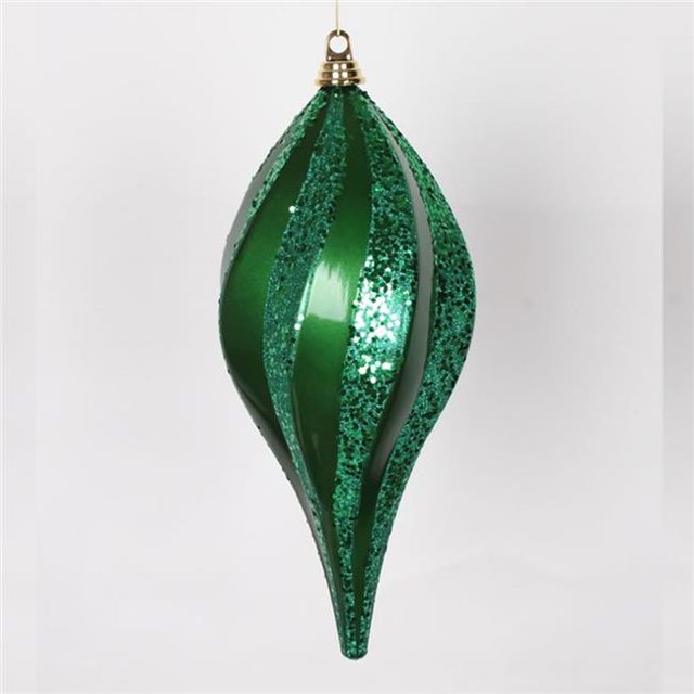 Green Candy Glitter Swirl Drop Ornament - 16 in.