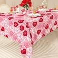 thumbnail image 2 of 60 x 102 Inch Valentine''s Day Tablecloth Pink Candy Love Heart Dot Fabric Table Cloth Washable Table Cover for Wedding Anniversary Party Home Kitchen Decor, 2 of 7