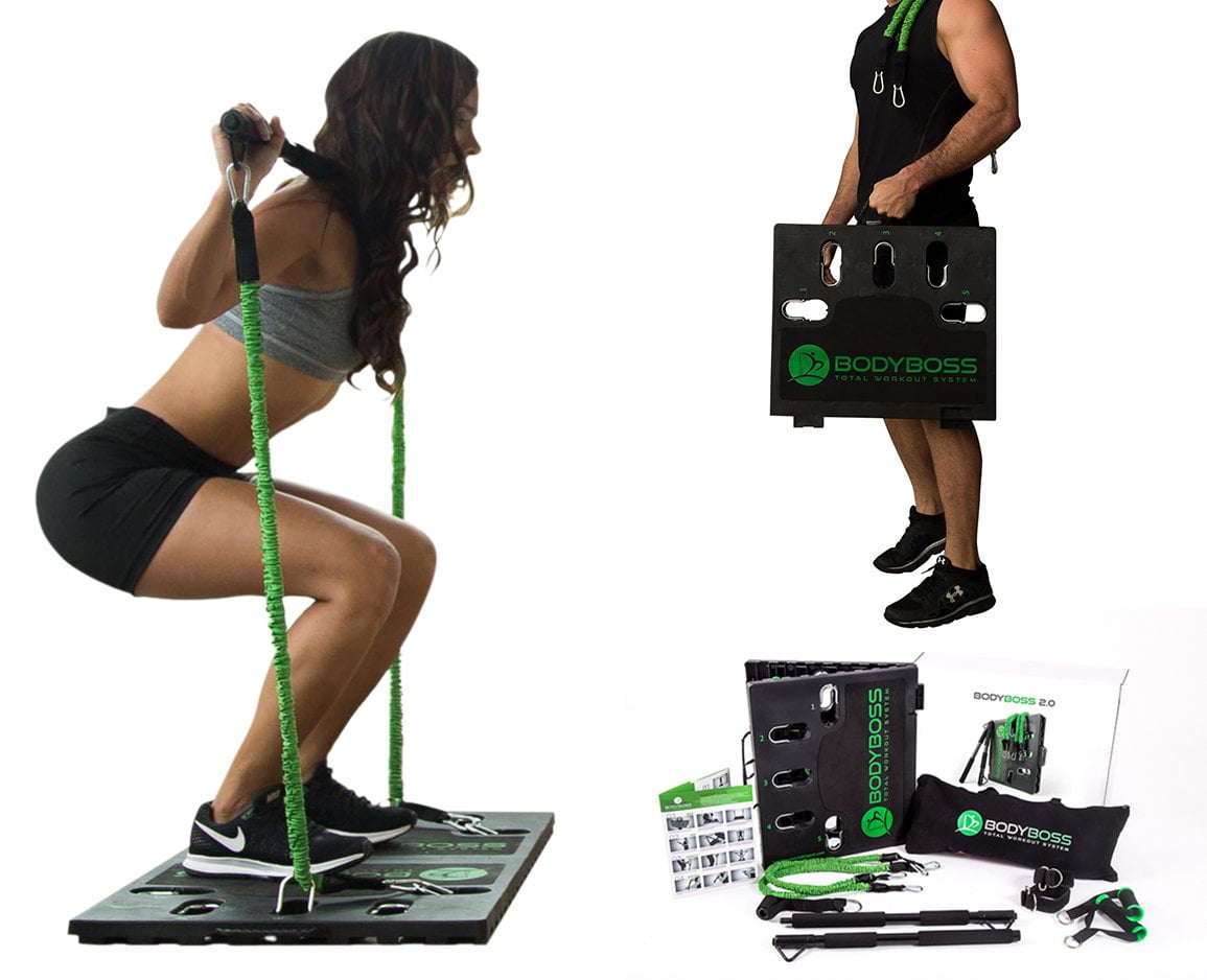 BodyBoss Home Gym 2.0 - Full Portable Gym Home Workout Package - Green