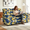 thumbnail image 2 of TSOVTHRID Yellow Blue Dot Print Loveseat Sofa Slipcover for 2 Seat Couch Sofa 6-Piece Sofa Cover with Pockets Stretch Furniture Protector for Pets, 2 of 7