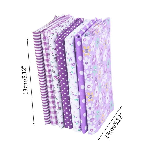 Shiogb Cotton Crafts Fabric Bundle Patchwork Squares Quilting Sewing Patchwork Diy 7Pcs, 7Pcs Handmade Diy Cotton Cloth Pure Cotton Small Floral Fabric 25Cm*25Cm 5.5X5.5X0.4 Inches, 7Pc Diy Fabric