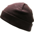 thumbnail image 3 of Brown Thermal Cotton Beanie Skull Cap Winter Ski Hat Cuffed Solid Warm, 3 of 4