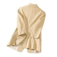 thumbnail image 5 of ZQUUVOU Women Business Blazers with Solid Color Long Sleeve Pocket Suit Jacket (Khaki,2XL), 5 of 9