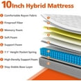 Mattress DIGLANT 10 Inch Memory Foam Hybrid Mattress Tight Top Pocket