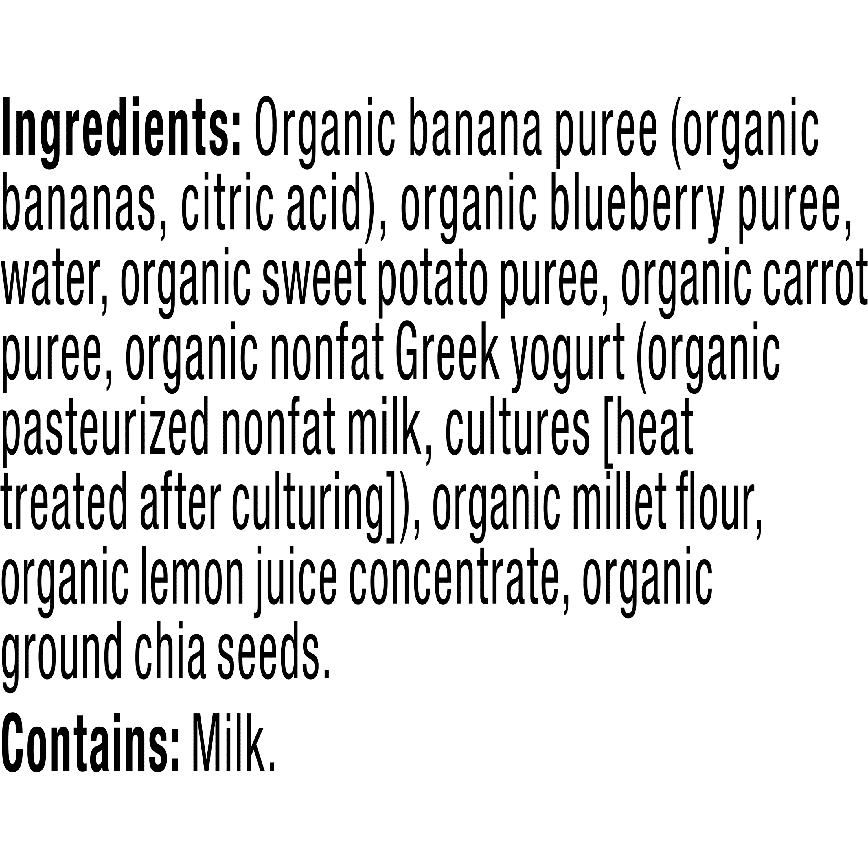 Plum Organics Mighty 4 Organic Toddler Food, Banana, Blueberry, Sweet Potato, Carrot, Greek Yogurt and Millet, 4 oz Pouch - Case of 12