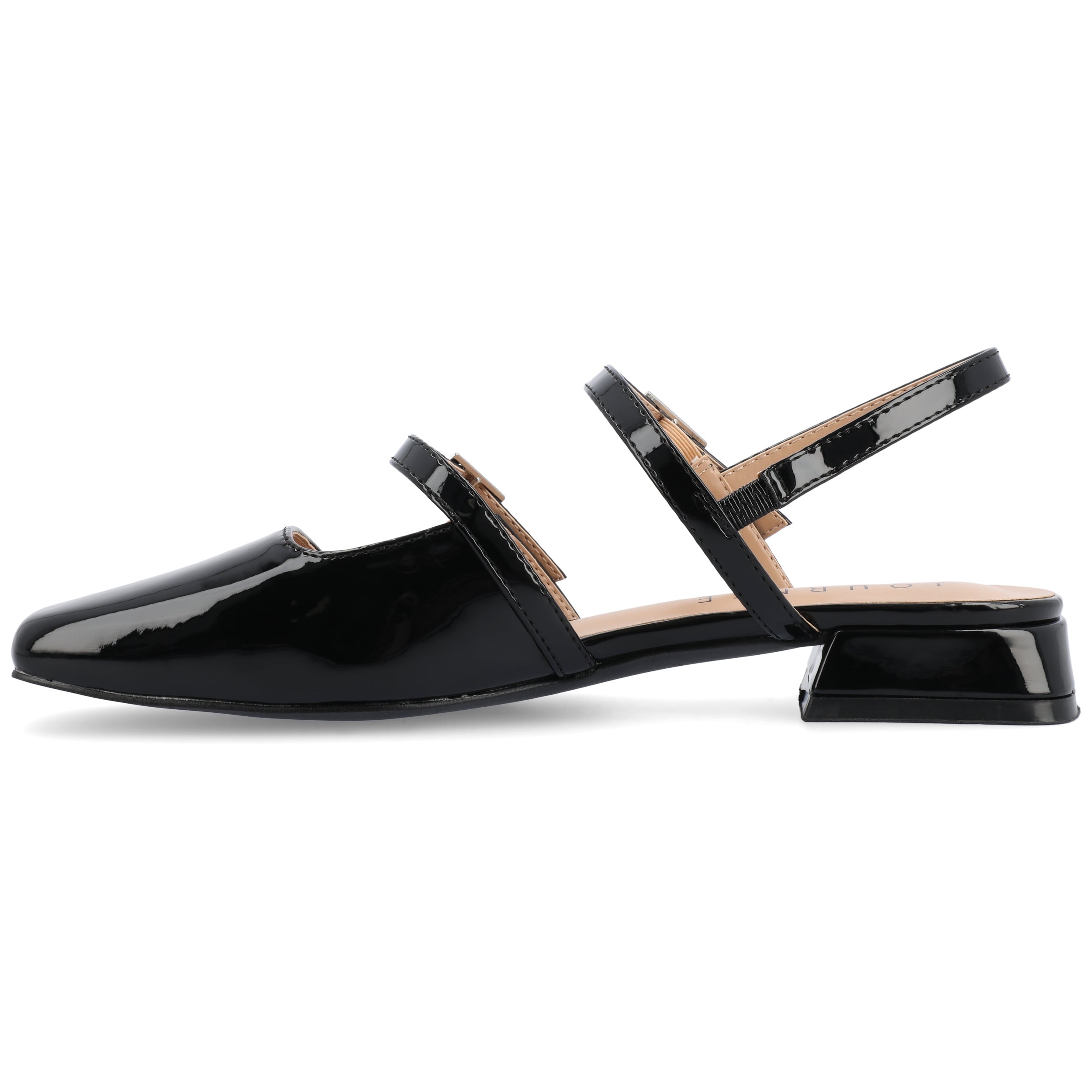 Journee Womens Gretchenn Multi Strap Square Toe Mary Jane Flats