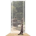 thumbnail image 1 of Reinforced Cat Screen Door Heavy Duty Pet-Proof Screen with Zipper White Prevents Pets from Running Out, 1 of 5
