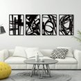 thumbnail image 1 of Arte de pared de metal Glamativity negro abstracto, paquete de 4 unidades, talla M, 1 of 7