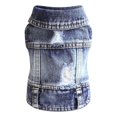 thumbnail image 3 of Dog Jean Jacket, Puppy Blue Denim Lapel Vest Coat , Girl Boy Dog T-Shirt Clothes, Cool and Funny Apparel Outfits, Machine Washable Dog Outfits for Small Medium Dogs Cats, 3 of 9