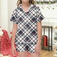 thumbnail image 2 of Auroural Pajamas for Boys 5T Toddler Girl Pajamas 5T Girls Button Front Pajama Top & Shorts Set, Plaid Pajama Set, 2-Piece, Sizes 2-14 & Plus, 2 of 6