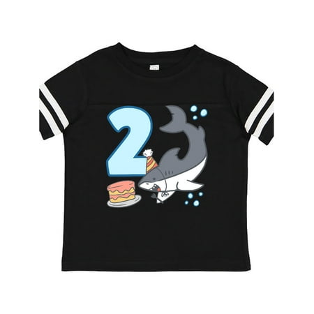 

Inktastic 2nd Birthday Shark with Cake Gift Toddler Boy or Toddler Girl T-Shirt