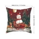 thumbnail image 2 of Pisexur funda de almohada Funda de almohada con estampado navideño de Papá Noel y muñeco de nieve, de piel de melocotón. Funda de cojín festiva para las fiestas., 2 of 6