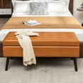 thumbnail image 2 of Miniyam 43" Tufted Storage End of Bed Bench for Bedroom, Entryway, Brown, 2 of 7