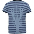 thumbnail image 2 of Lobster Navy Nautical Stripes Mens Ringer T Shirt Heather Blue-Navy LG, 2 of 2