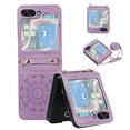 thumbnail image 1 of SaniMore for Samsung Galaxy Z Flip 5 6.7" 2023 Case, PU Leather Embossed Mandala Stylish Shockproof TPU Inner Shell Crossbody Lanyard Folding Shockproof Protective Cover for Galaxy Z Flip 5, Purple, 1 of 5