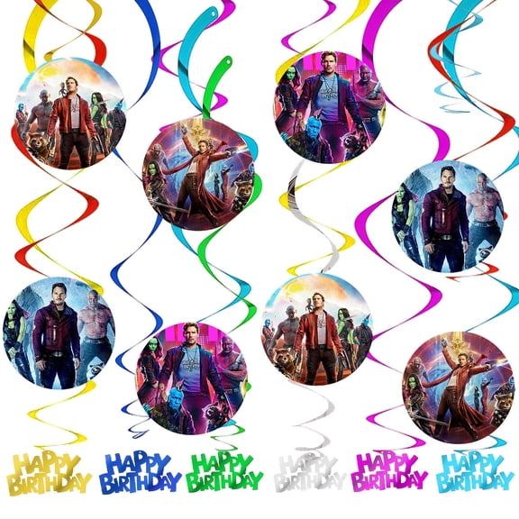 Party Decorations Guardians Pre-Strung of the Galaxy Hanging Decor Honeycomb Swirls Lanterns Pompoms Supplies Fans
