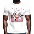 thumbnail image 2 of Camisetas para hombre, camisetas casuales de manga corta con diseño de perro, corazones y amor rosa, camisetas gráficas para adolescentes, niños y hombres., 2 of 8