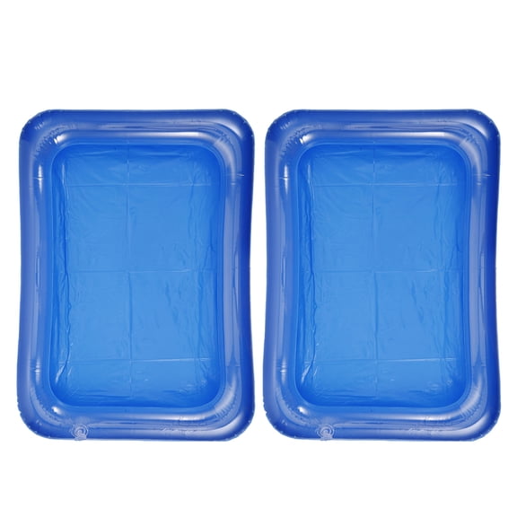 DINHEAROM Round Inflatable Swimming Pool Transparent Blue PVC 2Pcs 23.6X17.7X5.9In