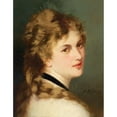 thumbnail image 3 of Conrad Kiesel 12x14 Black Modern Framed Museum Art Print Titled - Portrait of a Lady with a Black Collar (1877), 3 of 5
